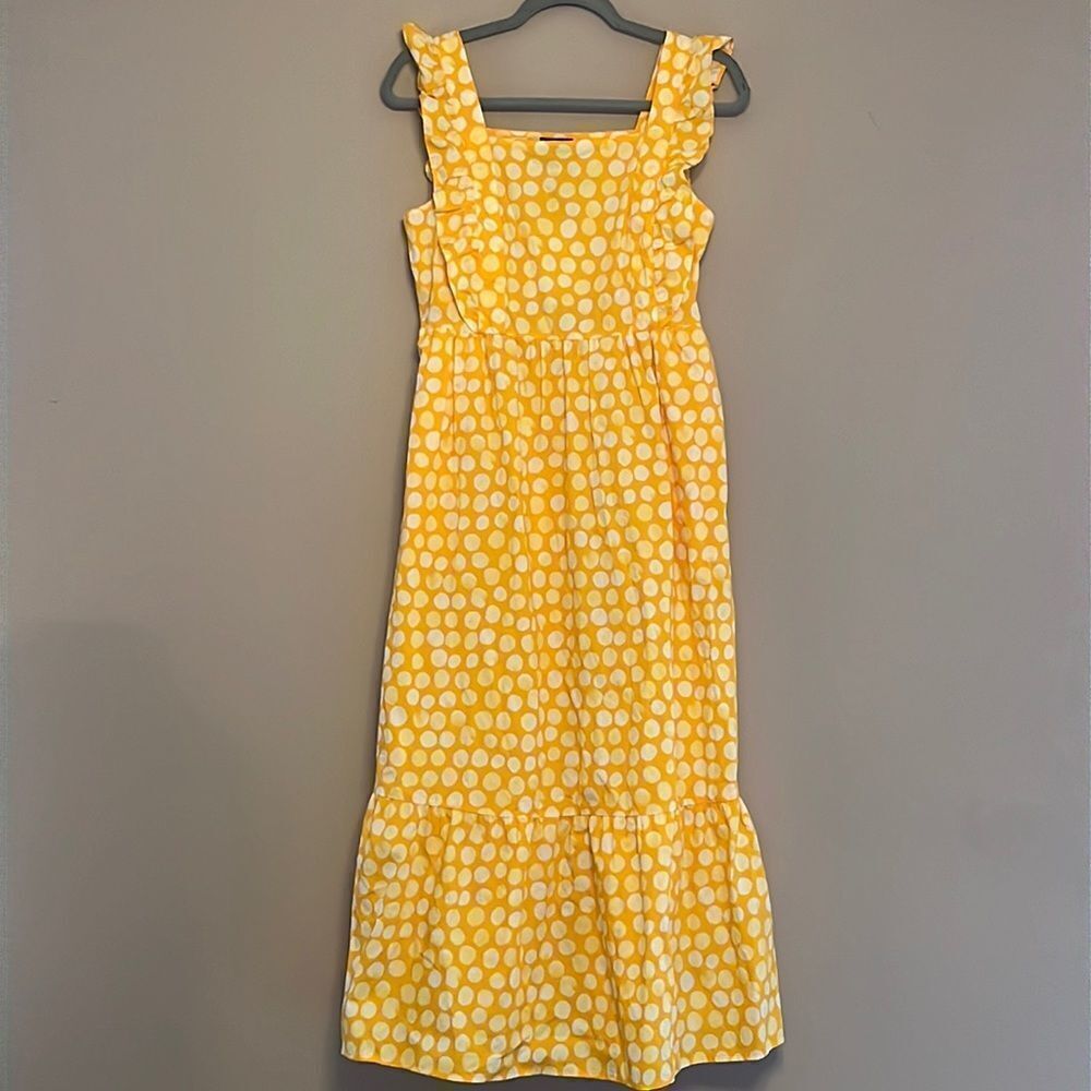 NWT Who What Wear Bright Yellow Dot Sundress - Size Small